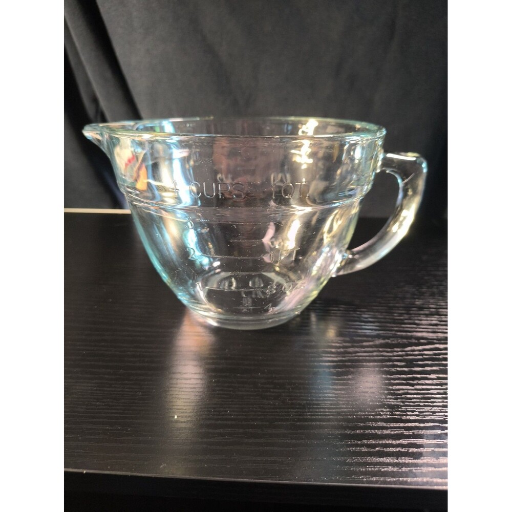 Pampered Chef 4 Cup 1 Qt. Quart Glass Measuring Mixing Batter Bowl NO LID